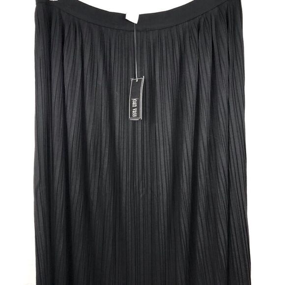 Joan Vass NEW Black Micro Pleated Stretch Skirt - Picture 2 of 9